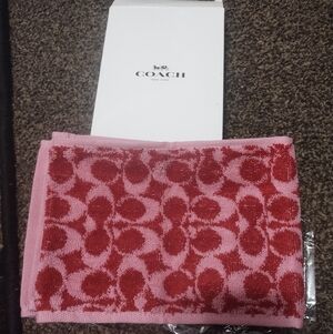 Coach Pink Hand/Face Towel. New In Package (No Tag)